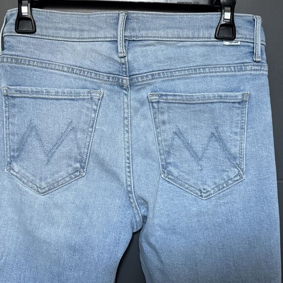 Mother Lil Insider Sneak Size 27 Lost Art Blue Jeans Stretchy Boot Cut - Picture 13 of 14
